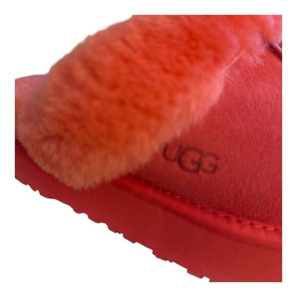UGG Disquette Platform Slippers Sz 5 Hibiscus Pink Slip On - Picture 2 of 11